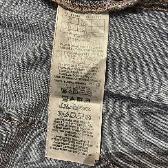 Guess Denim round hem Shirt long back & shirt frontsize XS - Picture 10 of 12